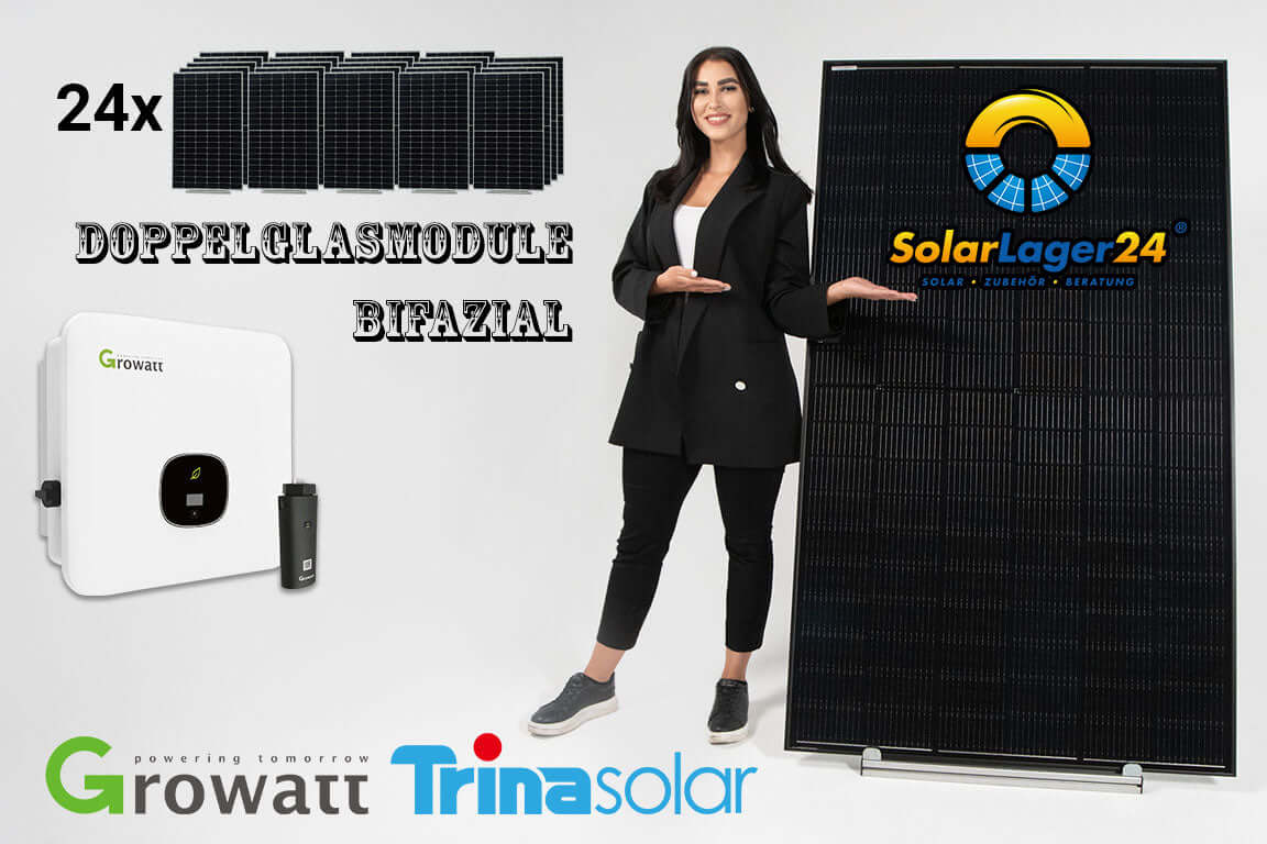 SOLARANLAGE 10KWp mit bifazialen Trina Solarmodulen Doppelglas
