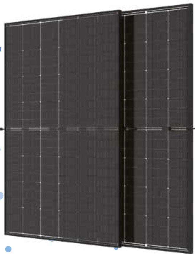 Bifaziale 440Wp Trina Solar Solarmodule für Balkonkraftwerk 1760Wp mit doppeltem Glasdesign.