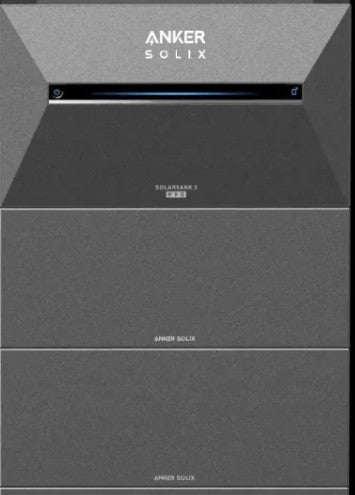 Anker Solix Solarbank 3 Pro, compact solar power storage unit with 3600W input and sleek design.