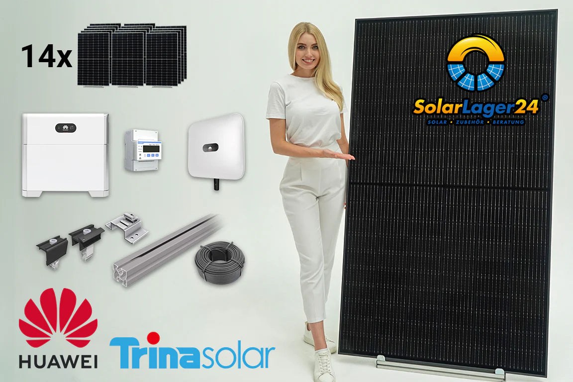 Komplettpaket 6 KWp Trina Solar bifazial, für Flachdachmontage (+ Speicher 5-15 kWh)