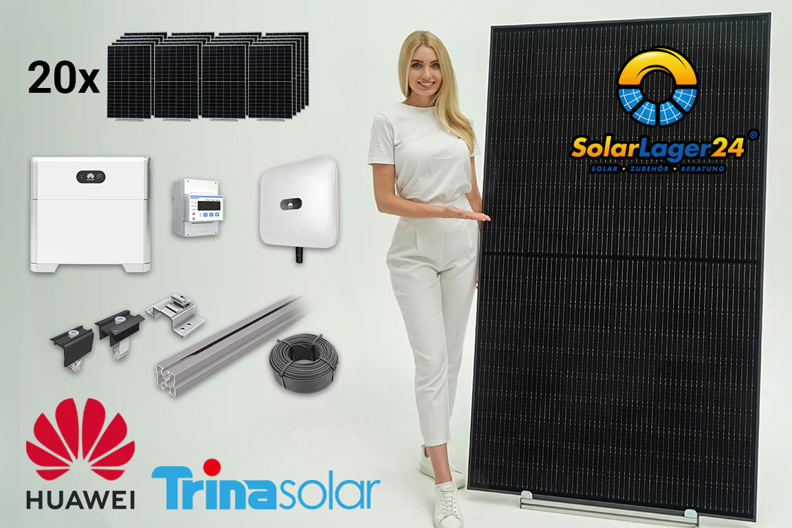 Komplettpaket 8 KWp Trina Solar bifazial, für Flachdachmontage (+ Speicher 5-15 kWh)