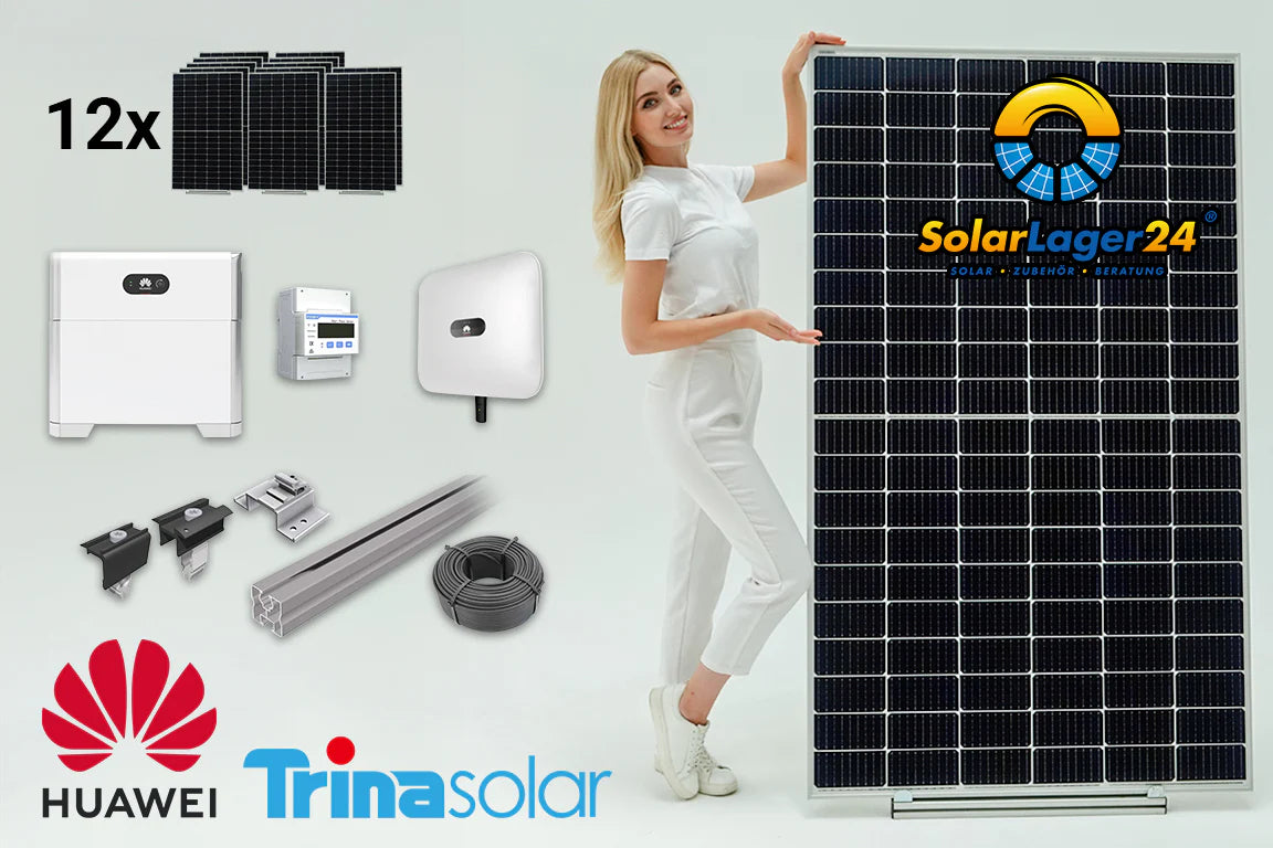 PV Komplettpaket Huawei 5 KWp Flachdachmontage Trina Solar 450W Modulen (+ Speicher 5-15 kWh)