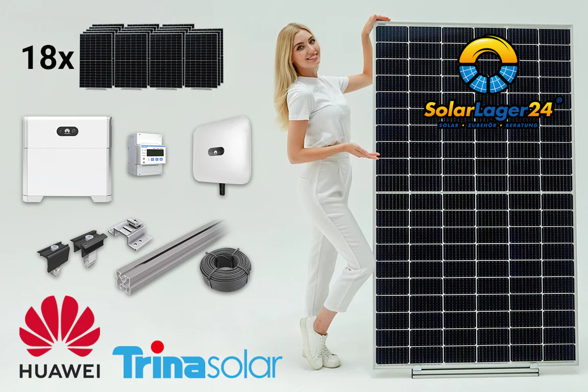 PV Komplettpaket Huawei 8 KWp Flachdachmontage Trina Solar 450W Modulen (+ Speicher 5-15 kWh)