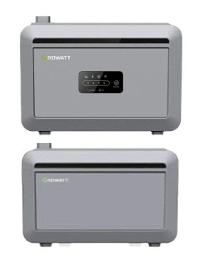 Growatt NEXA 2000 All-In-One Balkonspeicher with integrated control panel and sleek design.