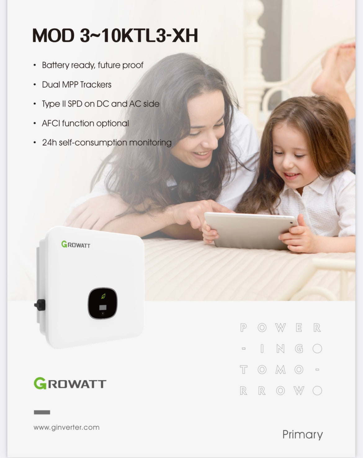 Solar system 8.1 KWp with Trina Solar double glass a 450W + hybrid inverter