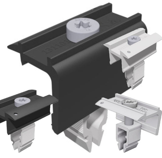 Schletter Modulhalter, Endklemme, Mittelklemme, "Rapid 16" silber