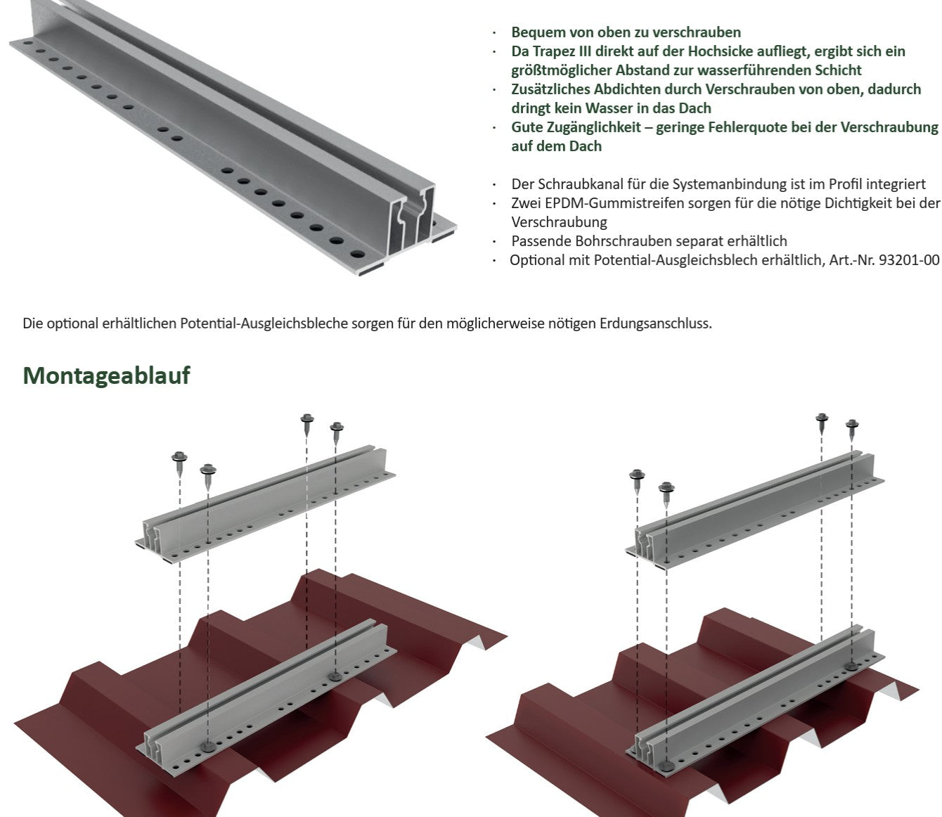 Schletter Trapezblechschiene Trapez III