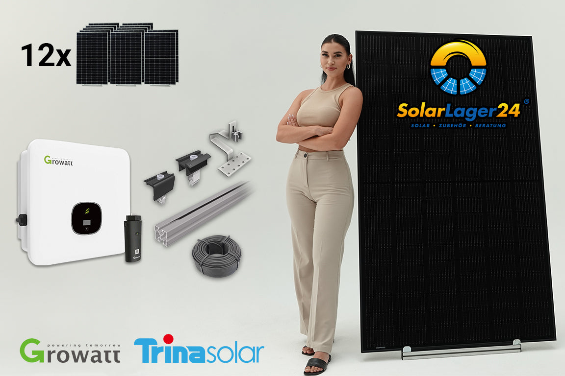 Complete package FullBlack 5 KWp including mounting material (tiled roof)