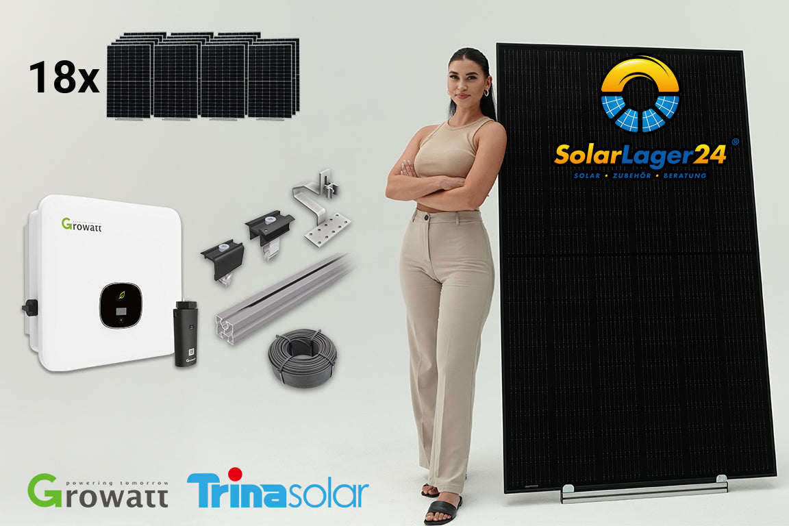 Complete package FullBlack 7 KWp including mounting material (tiled roof)
