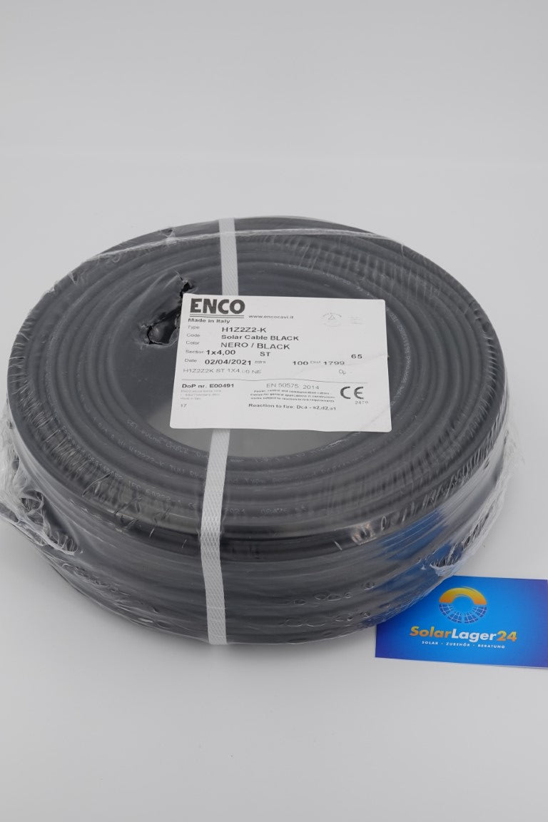 SOLAR CABLE 100m, color: black, 4mm²
