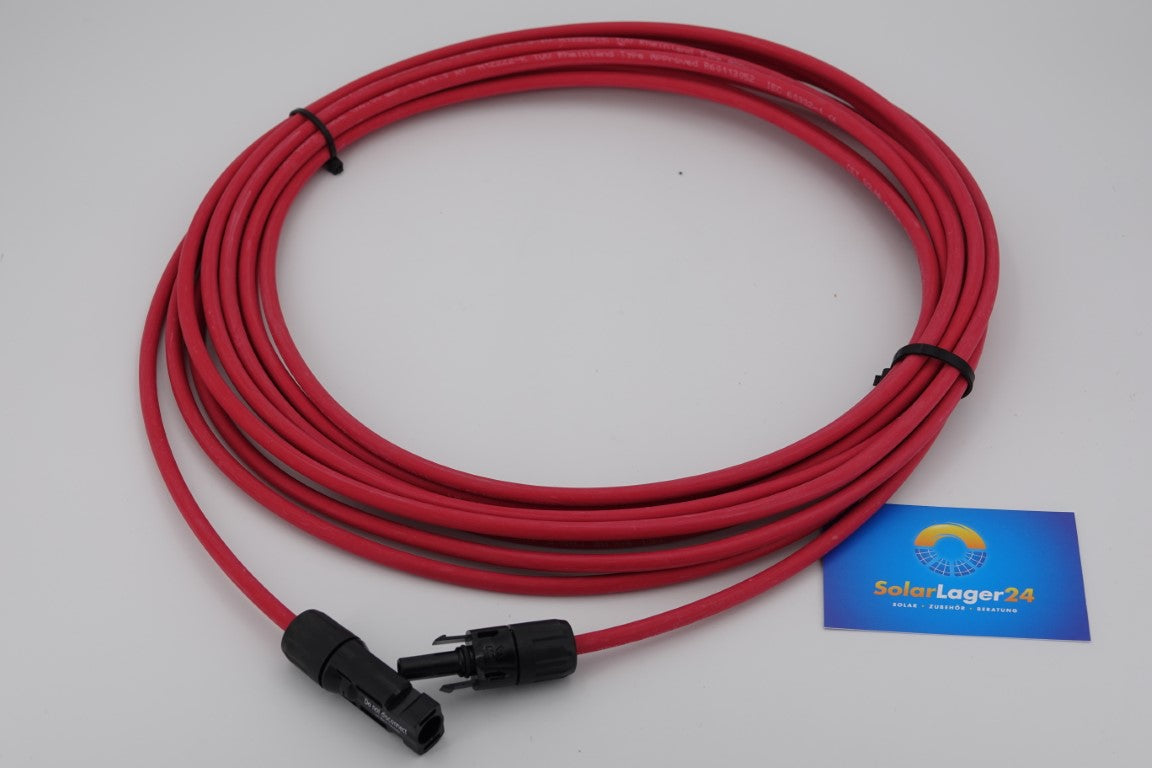 Solarkabel mit MC4 Steckern, rot – Photovoltaik Verlängerungskabel (10m - 25m)