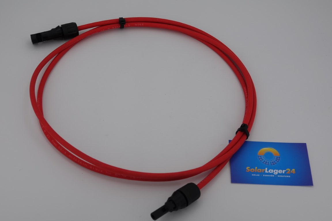Solarkabel mit MC4 Steckern, rot – Photovoltaik Verlängerungskabel (1m - 8m)