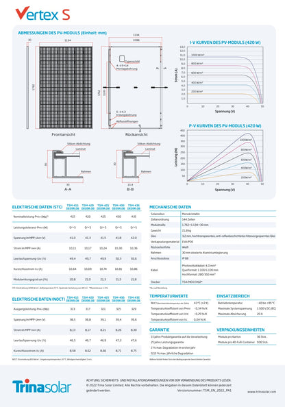 Balkonkraftwerk Balkonanlage PV 860W / WR 800W/600W (upgradefähig!)