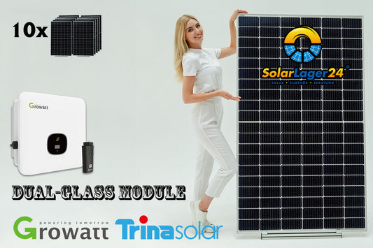 SOLARANLAGE 4500W Trina Solar Doppelglas und Growatt Wechselrichter