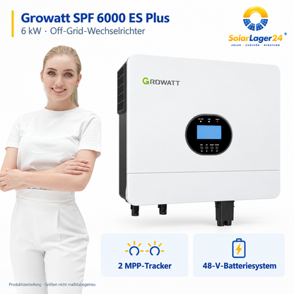 Growatt SPF 6000 ES Plus – Produktübersicht mit wichtigsten Eigenschaften und SolarLager24 Model