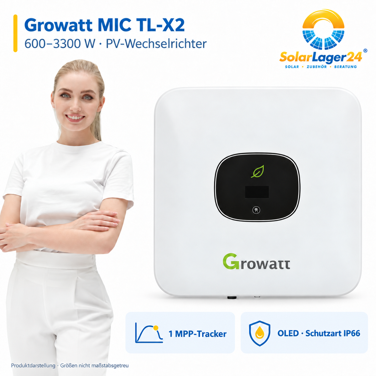 Growatt MIC 600–3300TL-X2 – Produktübersicht mit wichtigsten Eigenschaften und SolarLager24 Model