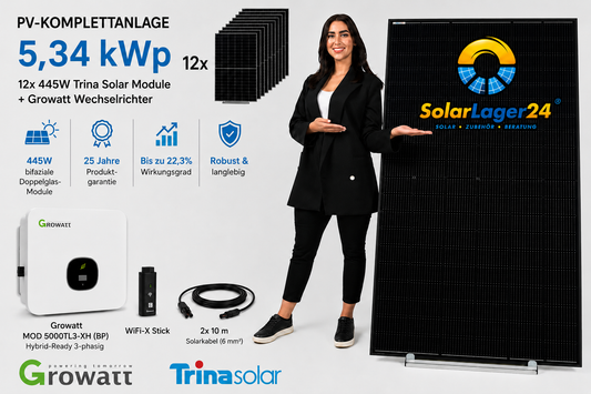 SOLAR SYSTEM 3520W double glass bifacial Trina Solar, Growatt