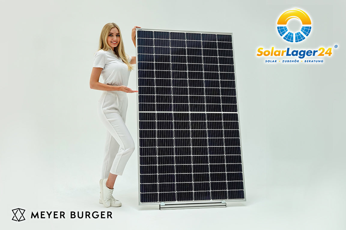 Meyer Burger White 390W HJT Premium Solarmodul, 390Wp (schwarzer Rahmen)