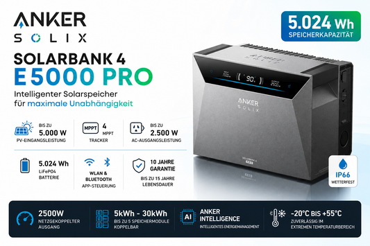 Anker SOLIX Solarbank 4 E5000 Pro – 5 kWh Speicher & 5000W PV