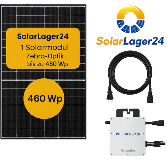 Balkonkraftwerk für 1 Solarmodul | Zebra-Optik | Basic