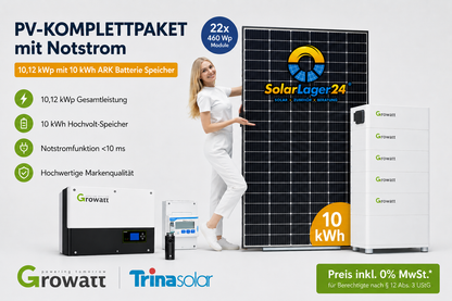 PV-Komplettpaket mit Notstrom 10120Wp mit 10 Kwh ARK Batterie Speicher