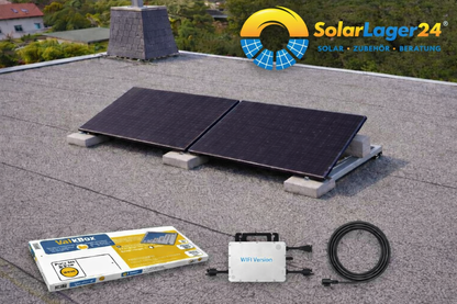Balkonkraftwerk für 2 Solarmodule Flachdach