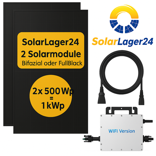 Balkonkraftwerk für 2 XL Solarmodule a 500Wp Basic