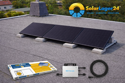 Balkonkraftwerk für 3 Solarmodule Flachdach
