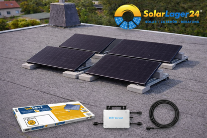 Balkonkraftwerk für 4 Solarmodule Flachdach