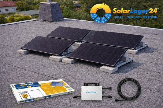 Balkonkraftwerk für 4 Solarmodule Flachdach