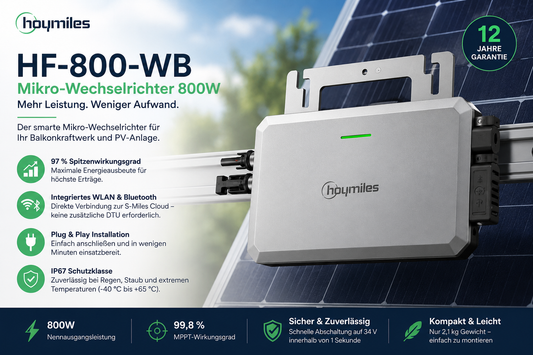 Hoymiles HF-800-WB 800W Mikro-Wechselrichter | WLAN & Bluetooth