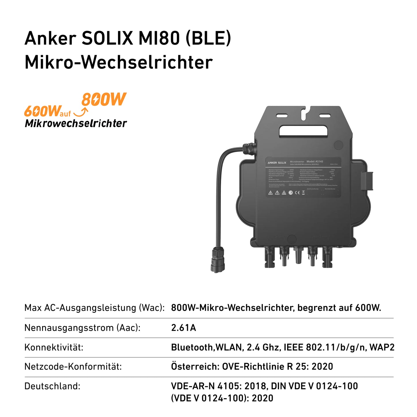 Anker SOLIX RS40B Balkonkraftwerk 600 W / 800 W (2x 410 W Solarpanel) Premium mit Bodenhalterung und Schuko
