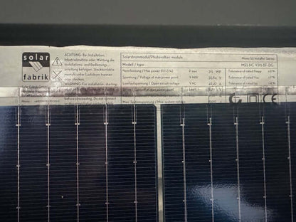 SolarFabrik 315W Mono S5 Halfcut Installer Series, Doppelglas Solarmodul, bifazial