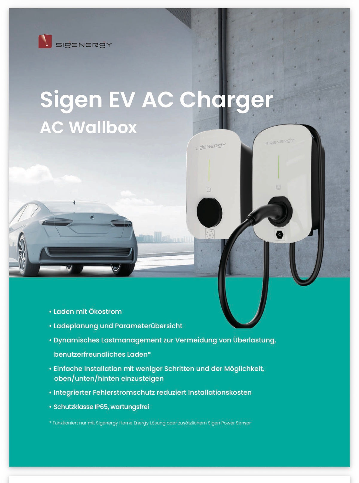 Sigen EV AC Charger 11 kW – Wallbox mit Typ-2-Ladebuchse