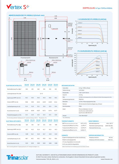 SOLARANLAGE 4500W Trina Solar Doppelglas und Growatt Wechselrichter