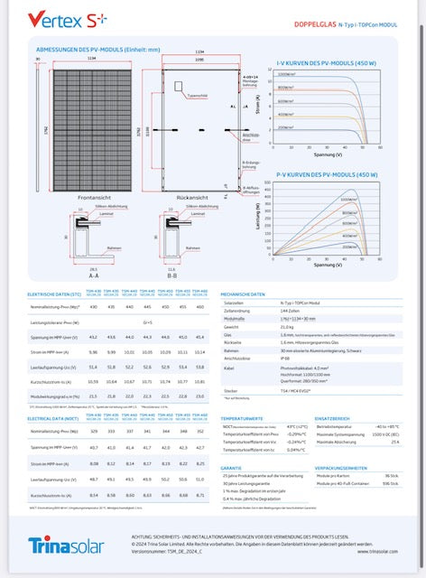 Trina Solar 460W Doppelglas Solarmodul TSM-460NEG9R.28