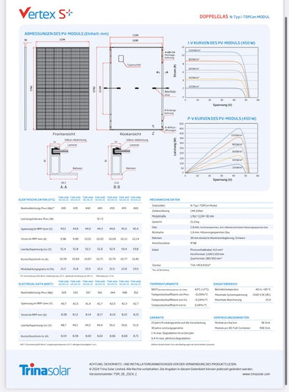 Trina Solar 460W Doppelglas Solarmodul TSM-460NEG9R.28