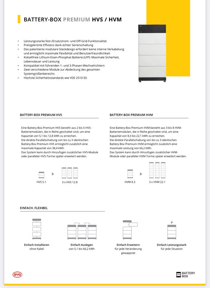 BYD Battery-Box Premium HVS 5.1 ## Batterie, Solarspeicher, Speicher ##