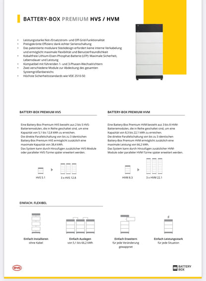 BYD Battery-Box Premium HVS 12.8 ## Batterie, Solarspeicher, Speicher ##