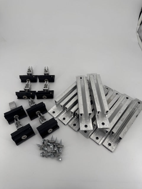 Montageset Trapezblechdach für 3 Solarmodule mit Minirails
