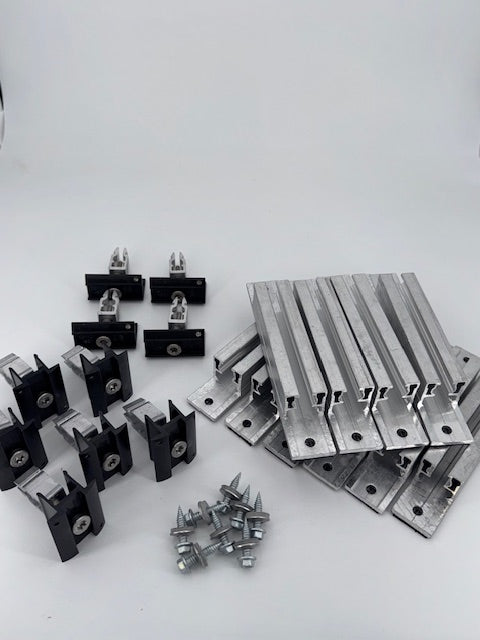 Montageset Trapezblechdach für 4 Solarmodule mit Minirails