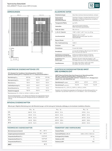 SolarWatt Solarmodul "Panel Vision GM 3.0 365w style"
