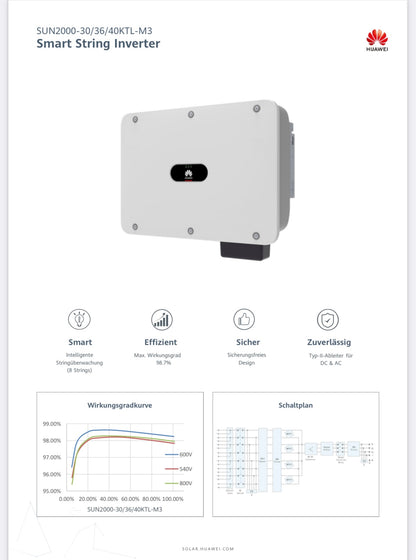 HUAWEI SUN2000 KTL-M3 Wechselrichter Serie, 30.0 bis 50.0 kW, 3-phasig