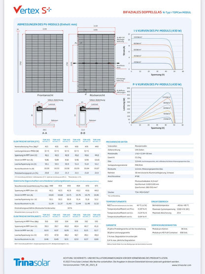 SOLARANLAGE 6KWp mit 6020W Black Doppelglas bifazial ## Growatt / Trina Solar ##