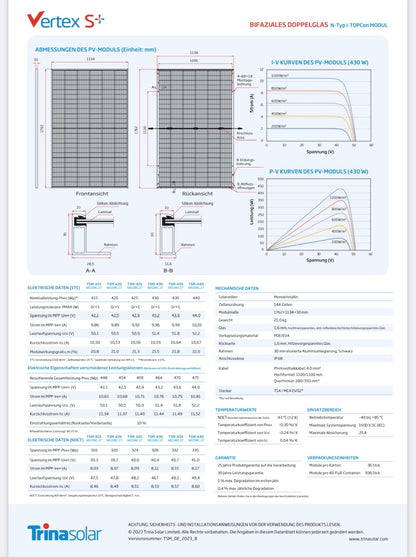 800W Balkonkraftwerk mit Speicher - Anker Solix Solarbank 3 Pro & Trina Solar bifazial