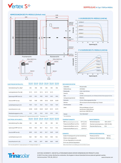 SOLARANLAGE 3480W Glas/Glas ## Trina Doppelglas Solarmodule ##