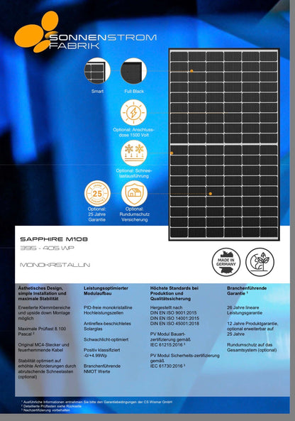 SolarFabrik Mono S4 Trend Black 450W double-glazed solar module