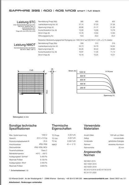 SolarFabrik Mono S4 Trend Black 450W double-glazed solar module