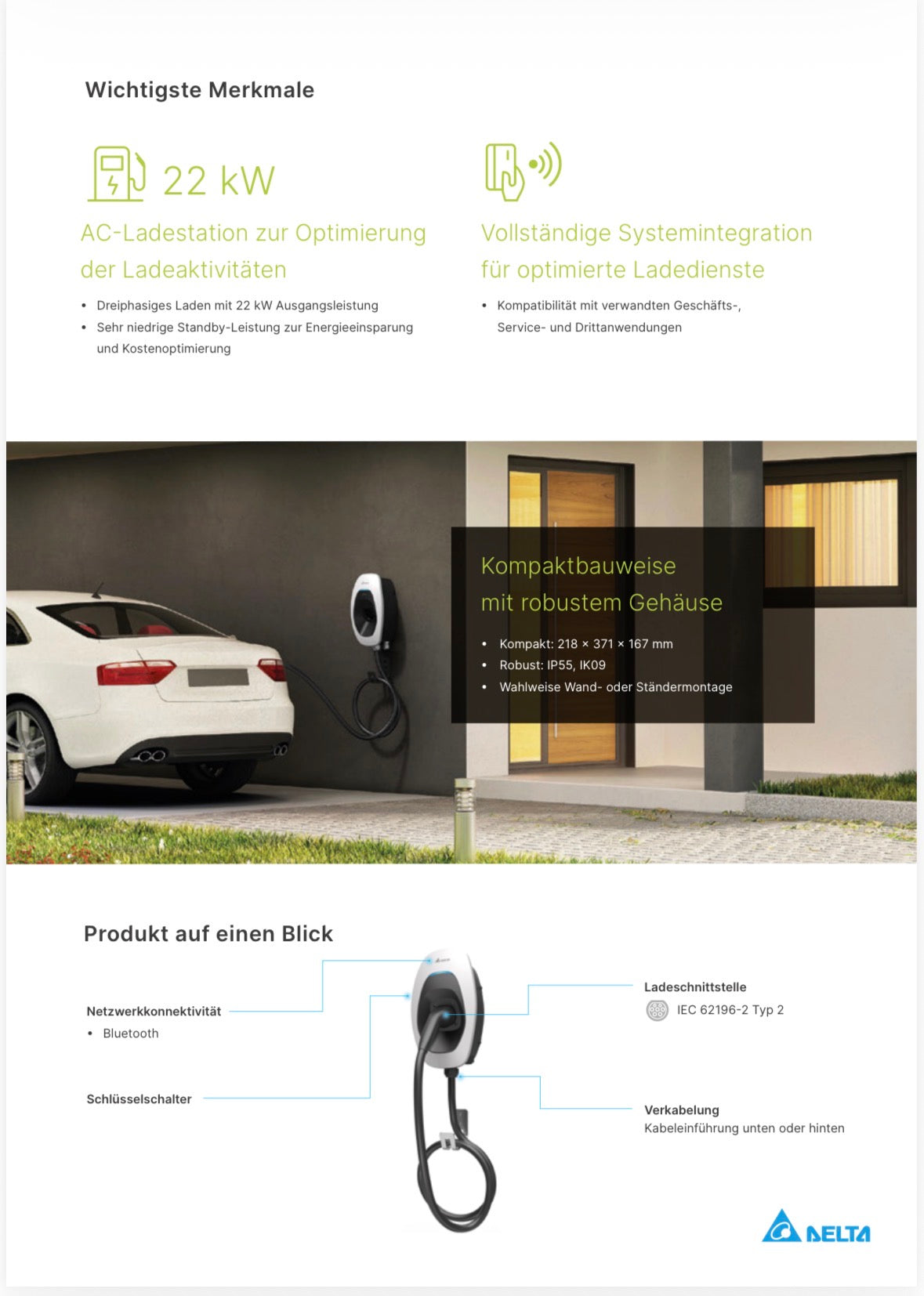 DELTA EV Charger 11kW Wallbox AC Max Basic