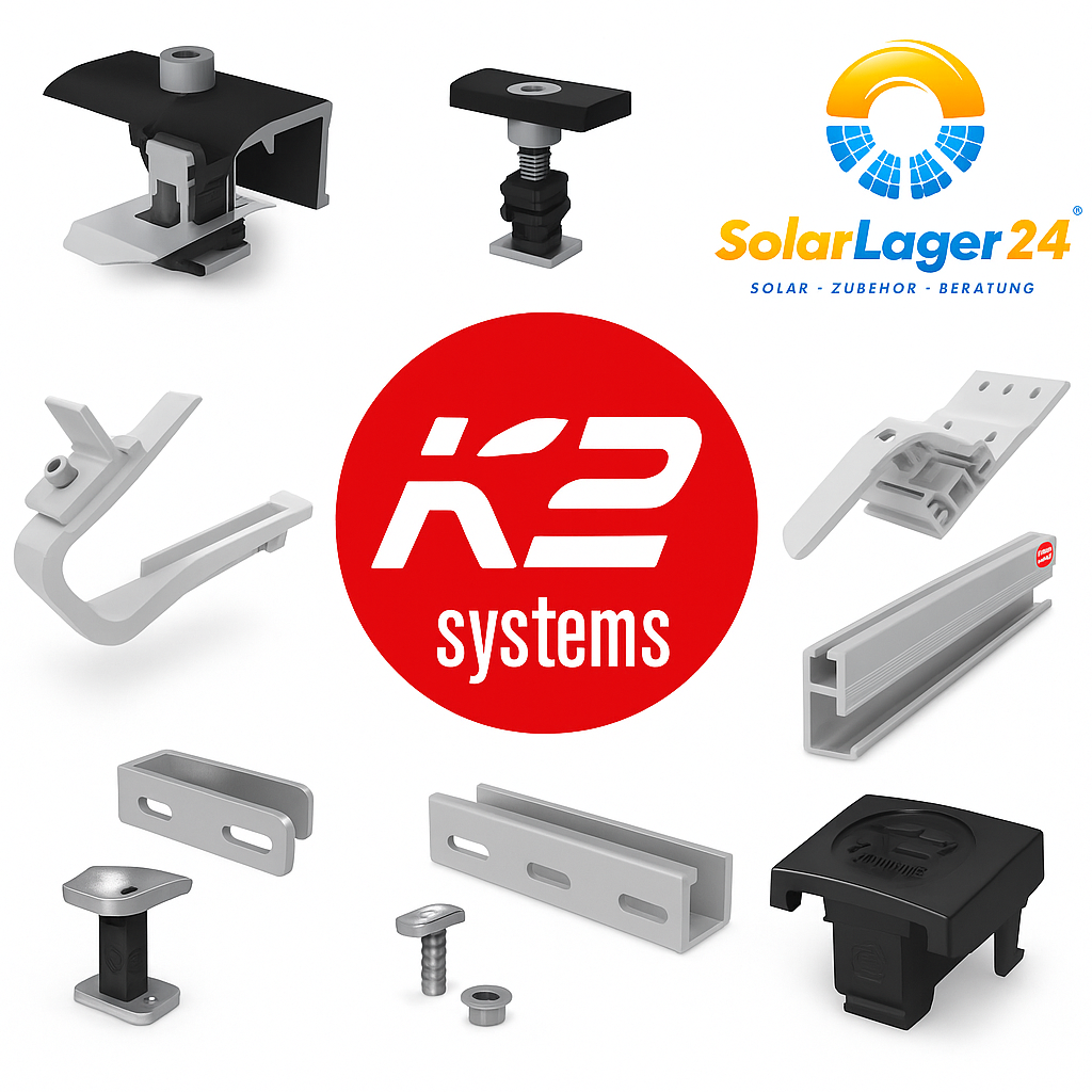 K2 SingleRail 36 Montagematerial (Halter, Dachhaken, Verbinder)